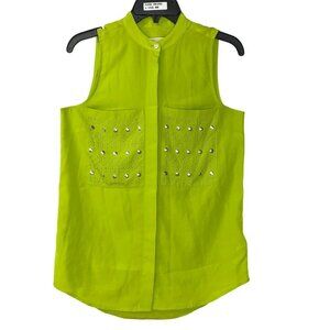 MICHAEL KORS  SLEEVELESS STUDS PATCH‎ POCKET BLOUSE XS